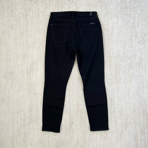 7 For All Mankind Gwenevere High Waist Ankle Black Jeans 31 - Picture 4 of 10